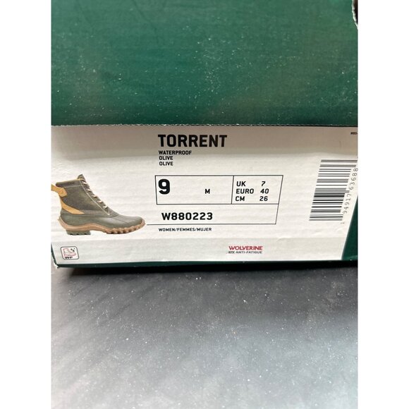 Wolverine Womens Torrent Waterproof Olive Duck Boots Size 9 M - Picture 2 of 10